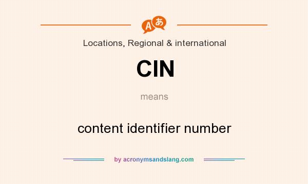 What does CIN mean? It stands for content identifier number