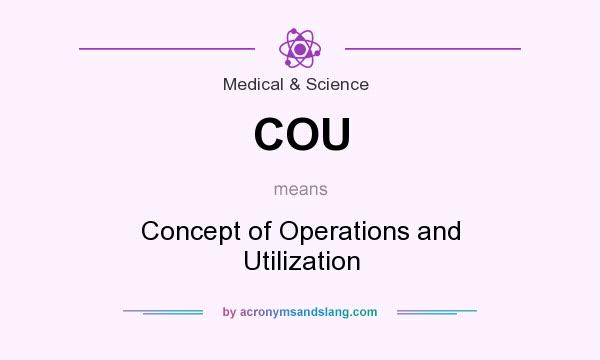 What does COU mean? It stands for Concept of Operations and Utilization