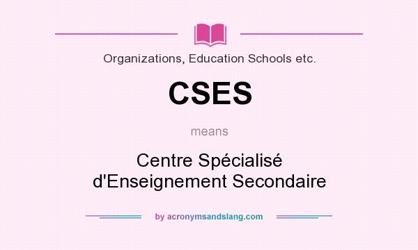 What does CSES mean? It stands for Centre Spécialisé d`Enseignement Secondaire