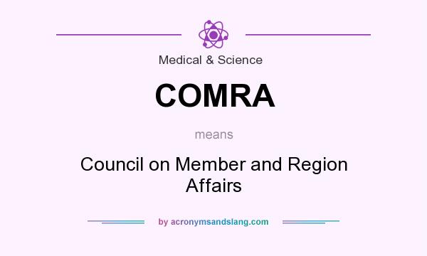 What does COMRA mean? It stands for Council on Member and Region Affairs