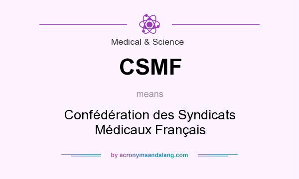 What does CSMF mean? It stands for Confédération des Syndicats Médicaux Français