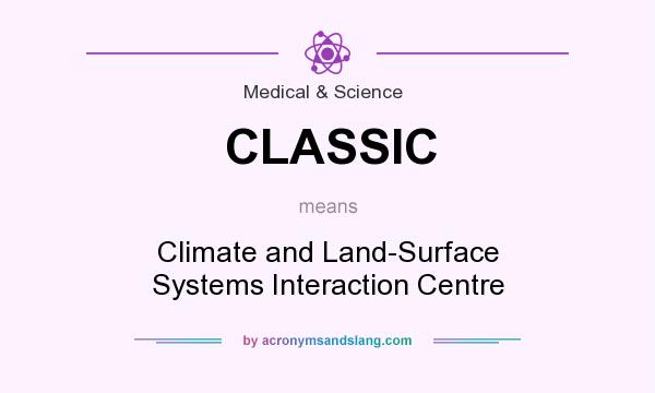 What does CLASSIC mean? It stands for Climate and Land-Surface Systems Interaction Centre