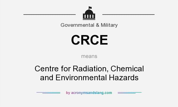 What does CRCE mean? It stands for Centre for Radiation, Chemical and Environmental Hazards