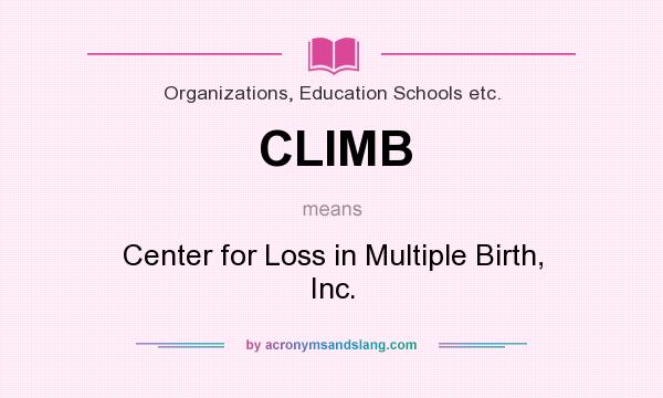 What does CLIMB mean? It stands for Center for Loss in Multiple Birth, Inc.