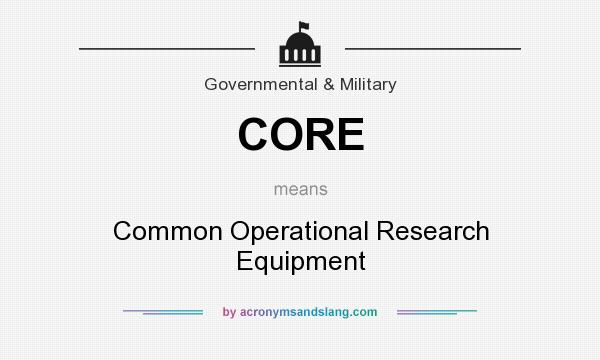 What does CORE mean? It stands for Common Operational Research Equipment