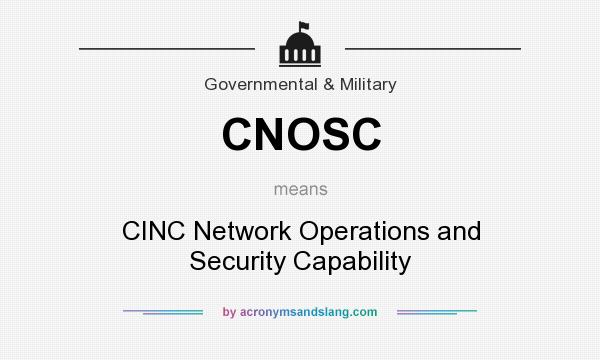What does CNOSC mean? It stands for CINC Network Operations and Security Capability