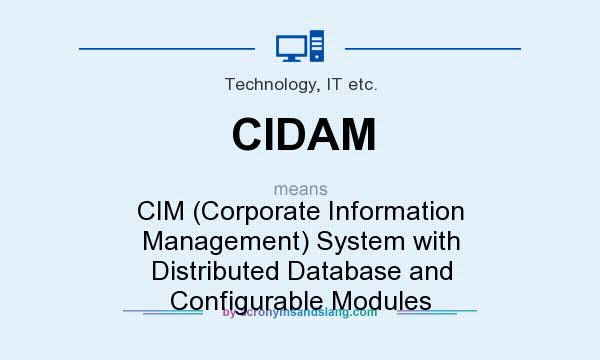 What does CIDAM mean? It stands for CIM (Corporate Information Management) System with Distributed Database and Configurable Modules