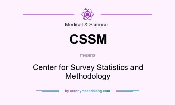 What does CSSM mean? It stands for Center for Survey Statistics and Methodology