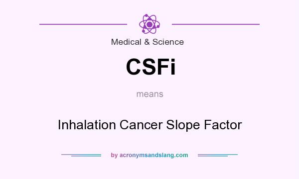 What does CSFi mean? It stands for Inhalation Cancer Slope Factor