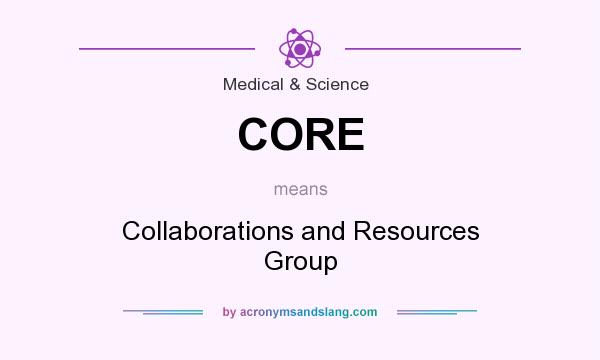 What does CORE mean? It stands for Collaborations and Resources Group