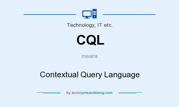 What does CQL mean? It stands for Contextual Query Language