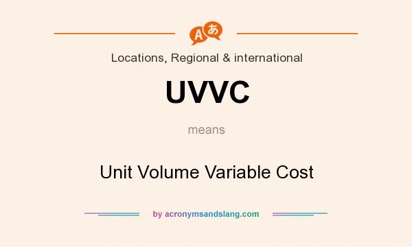 What does UVVC mean? It stands for Unit Volume Variable Cost