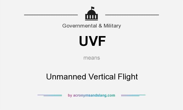 What does UVF mean? It stands for Unmanned Vertical Flight