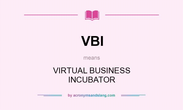 What does VBI mean? It stands for VIRTUAL BUSINESS INCUBATOR