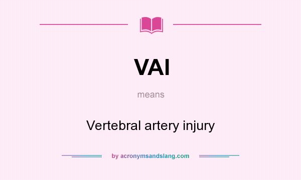 What does VAI mean? It stands for Vertebral artery injury