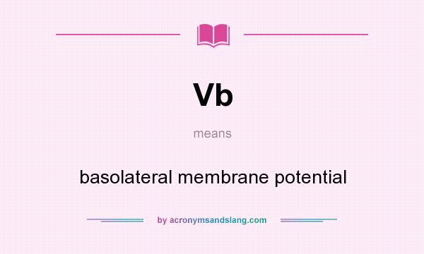 What does Vb mean? It stands for basolateral membrane potential