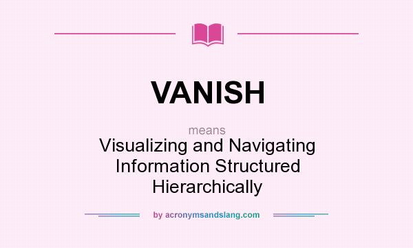 What does VANISH mean? It stands for Visualizing and Navigating Information Structured Hierarchically