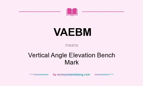 What does VAEBM mean? It stands for Vertical Angle Elevation Bench Mark