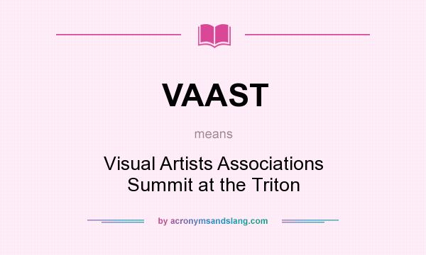 What does VAAST mean? It stands for Visual Artists Associations Summit at the Triton
