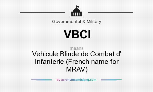 What does VBCI mean? It stands for Vehicule Blinde de Combat d` Infanterie (French name for MRAV)