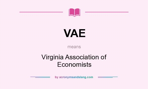 What does VAE mean? It stands for Virginia Association of Economists