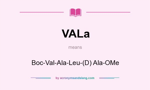 What does VALa mean? It stands for Boc-Val-Ala-Leu-(D) Ala-OMe