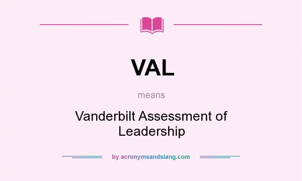 What does VAL mean? It stands for Vanderbilt Assessment of Leadership