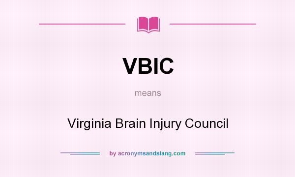 What does VBIC mean? It stands for Virginia Brain Injury Council