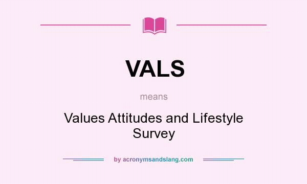What does VALS mean? It stands for Values Attitudes and Lifestyle Survey