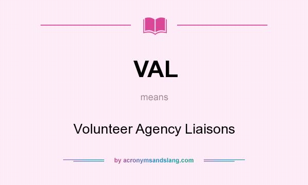 What does VAL mean? It stands for Volunteer Agency Liaisons