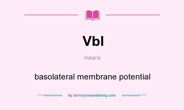 What does Vbl mean? It stands for basolateral membrane potential