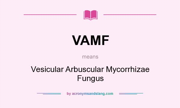 What does VAMF mean? It stands for Vesicular Arbuscular Mycorrhizae Fungus