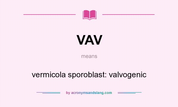 What does VAV mean? It stands for vermicola sporoblast: valvogenic