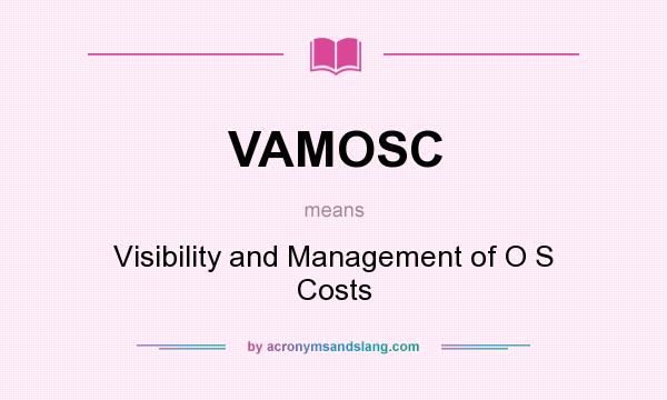 What does VAMOSC mean? It stands for Visibility and Management of O S Costs