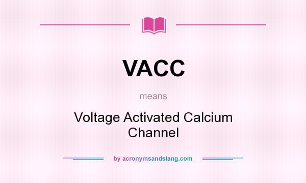 What does VACC mean? It stands for Voltage Activated Calcium Channel