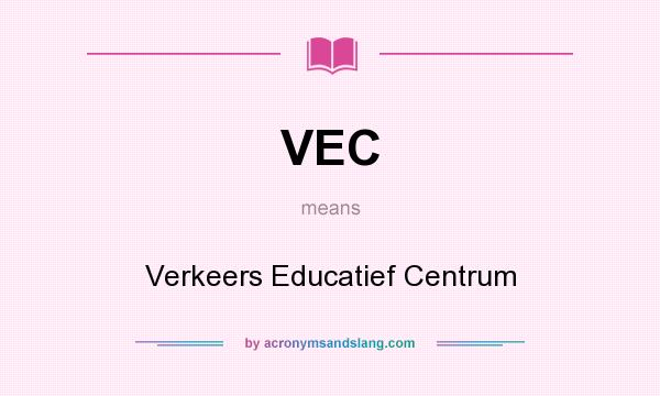 What does VEC mean? It stands for Verkeers Educatief Centrum