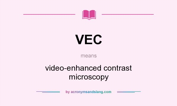 What does VEC mean? It stands for video-enhanced contrast microscopy