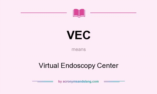 What does VEC mean? It stands for Virtual Endoscopy Center