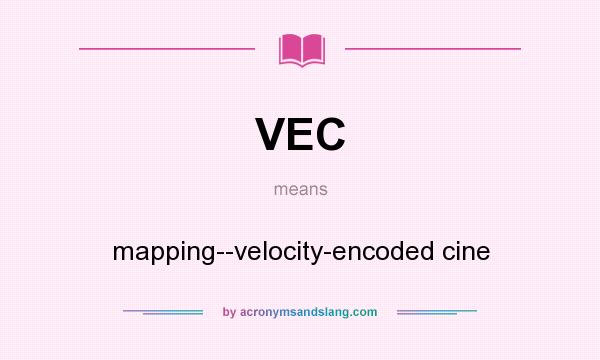 What does VEC mean? It stands for mapping--velocity-encoded cine