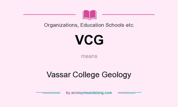 What does VCG mean? It stands for Vassar College Geology