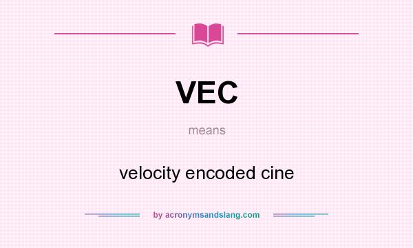 What does VEC mean? It stands for velocity encoded cine