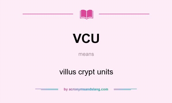 What does VCU mean? It stands for villus crypt units