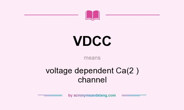 What does VDCC mean? It stands for voltage dependent Ca(2 ) channel