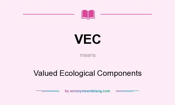 What does VEC mean? It stands for Valued Ecological Components