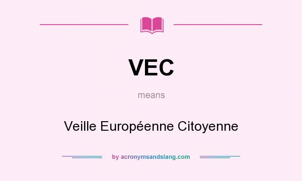 What does VEC mean? It stands for Veille Européenne Citoyenne