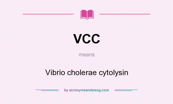 What does VCC mean? It stands for Vibrio cholerae cytolysin