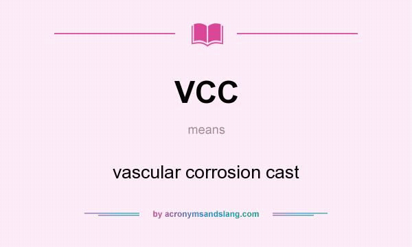 What does VCC mean? It stands for vascular corrosion cast