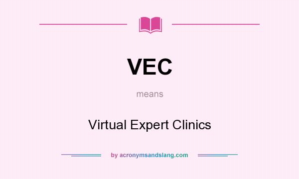 What does VEC mean? It stands for Virtual Expert Clinics