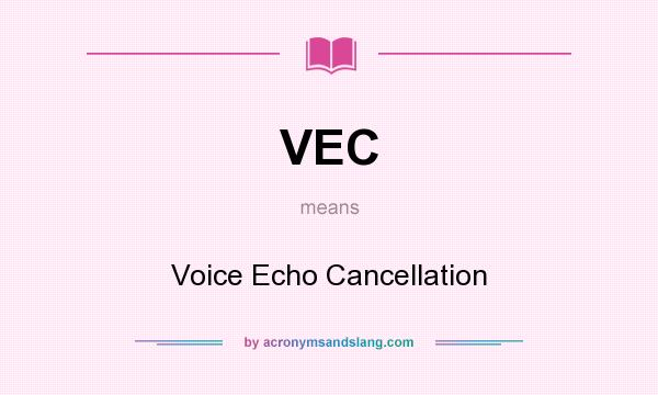 What does VEC mean? It stands for Voice Echo Cancellation