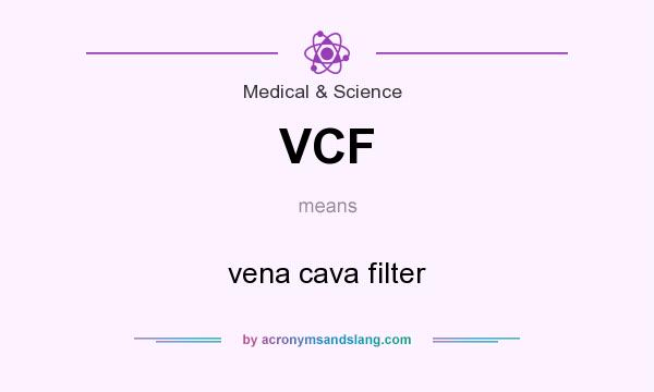 What does VCF mean? It stands for vena cava filter